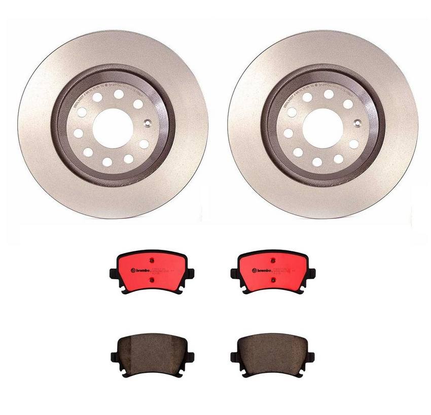 Audi VW Brakes Kit - Pads and Rotors Rear (310mm) (Ceramic) 8E0698451J - Brembo 1534951KIT